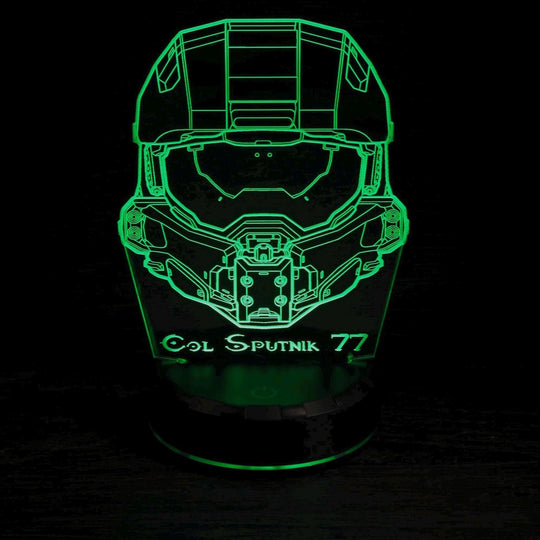 Master Chief Helmet LED Light Sign - Color Changing RGB Lamp with Wireless Remote