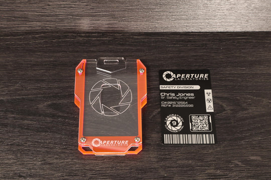 Cyberpunk Badge Holder – Aperture Laboratories Keycard Holder for Techwear