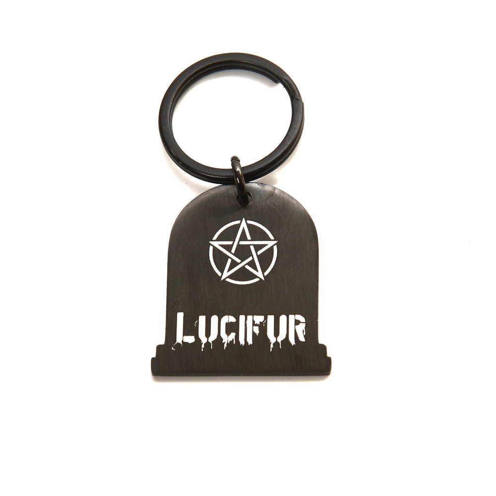 Personalized Pet Tag - Custom Engraved Tombstone Halloween Cat ID Tag - Stainless Steel