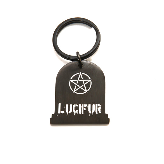 Personalized Pet Tag - Custom Engraved Tombstone Halloween Cat ID Tag - Stainless Steel