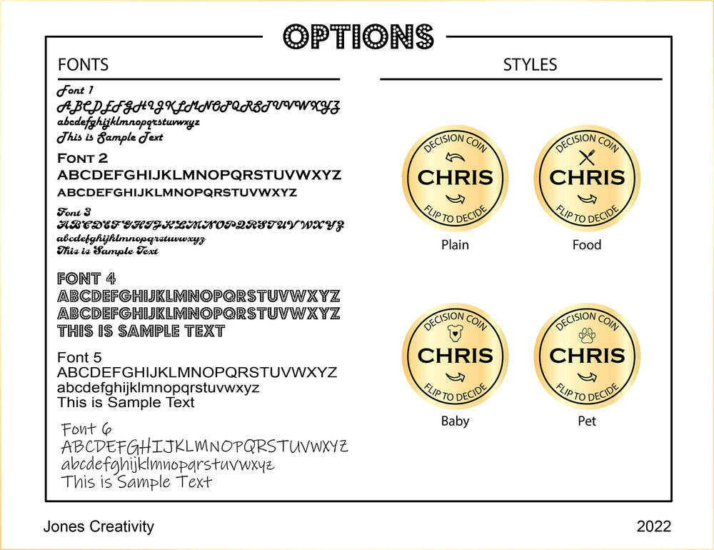 Decision Coin - Couples Flip Coin | Personalized Baby Shower Gift & Fun Keepsake