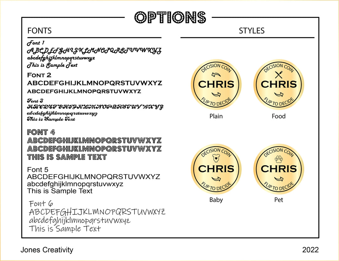 Decision Coin - Couples Flip Coin | Personalized Baby Shower Gift & Fun Keepsake