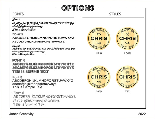 Decision Coin - Couples Flip Coin | Personalized Baby Shower Gift & Fun Keepsake