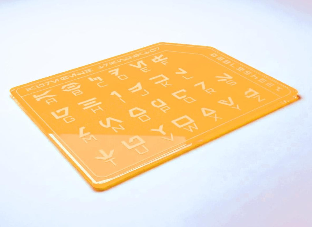 Aurebesh Translator Card - Acrylic Star Wars Cosplay Accessory | UV Glow Decoder
