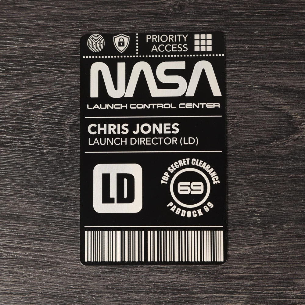 NASA ID Card - Personalized Aluminum Space Badge | Custom Laser Engraved Gift