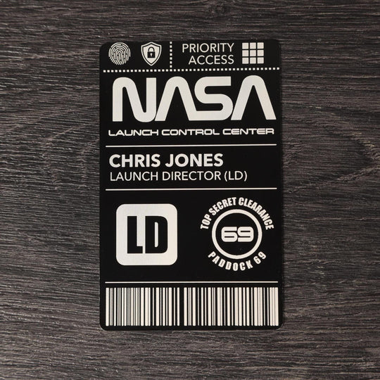 NASA ID Card - Personalized Aluminum Space Badge | Custom Laser Engraved Gift