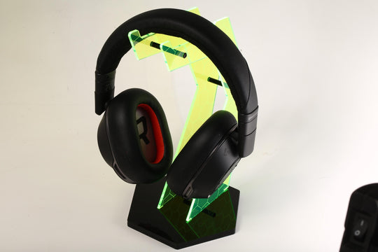 Cyberpunk Headphone Stand - Custom Gamer Tag Holder | UV Reactive, Durable & Universal