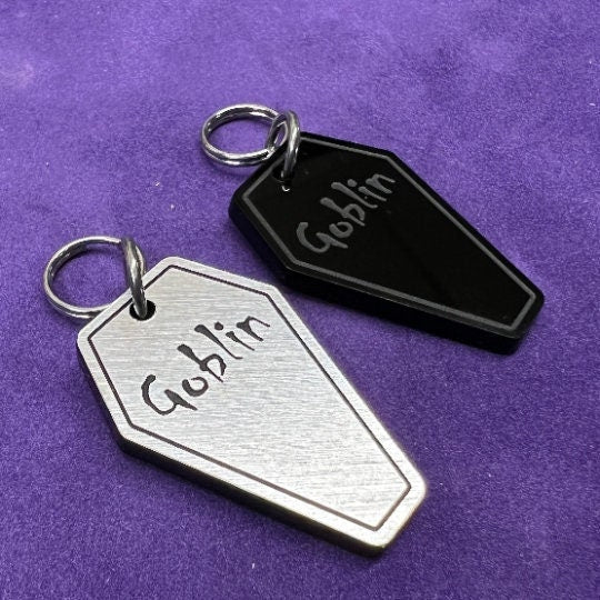 Personalized Coffin Tag - Custom Pet Tags | Laser Cut Acrylic Cat Collar Tags