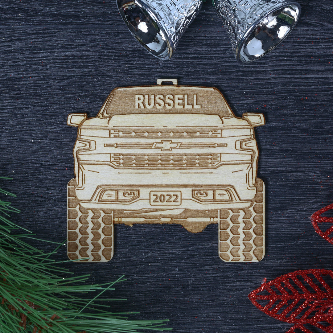 Pickup Truck Ornament - Personalized 4x4 Christmas Tree Decoration with Gift Box