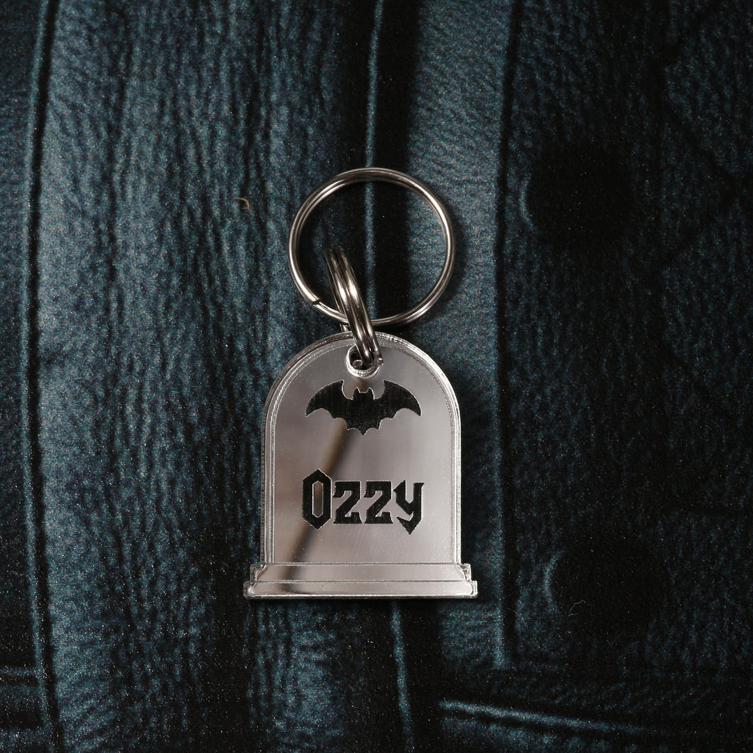 Personalized Pet Tag – Halloween Tombstone Pet Collar Name Tag – Weatherproof Acrylic