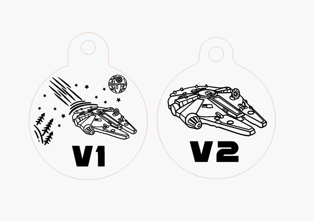Personalized Pet Tag – Custom Aluminum Millennium Falcon Star Wars ID Tag