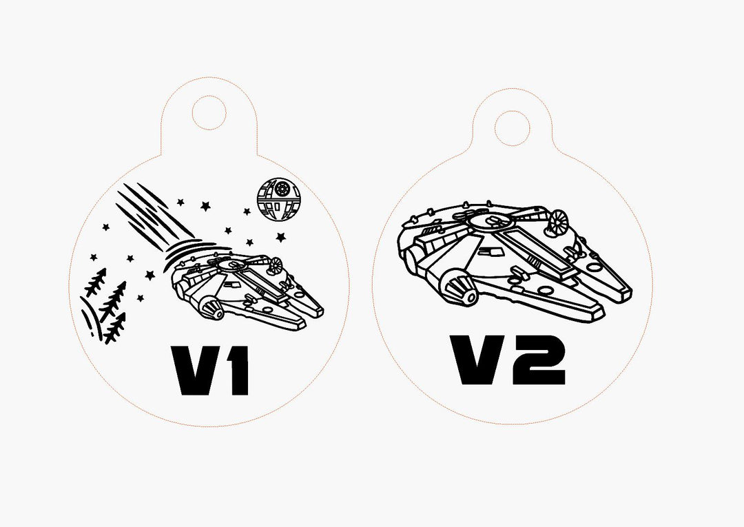Personalized Pet Tag – Custom Aluminum Millennium Falcon Star Wars ID Tag