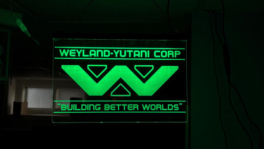 Weyland-Yutani LED Sign - Illuminated Wall Art With Remote Control Lighting