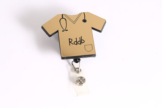 Personalized Badge Reel - Custom Scrub Top Badge with Durable Acrylic Clip