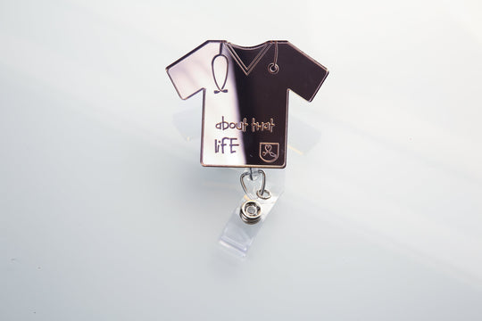 Personalized Badge Reel - Custom Scrub Top Badge with Durable Acrylic Clip