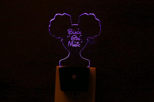 Black Girl Magic Sign - Personalized LED Night Light for Girls Room Decor