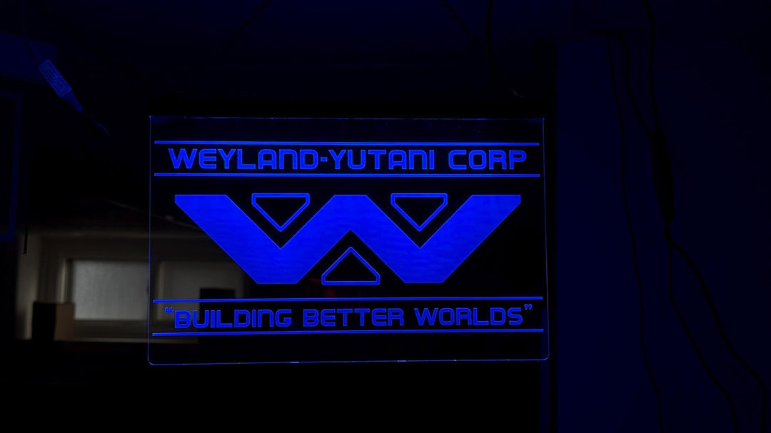 Weyland-Yutani LED Sign - Illuminated Wall Art With Remote Control Lighting