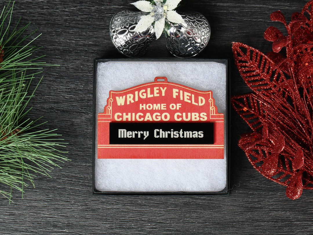 Wrigley Field Ornament - Personalized Wooden Keepsake | Cubs Fan Gift