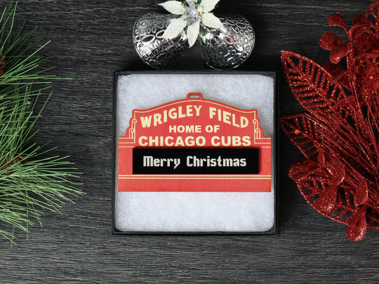 Wrigley Field Ornament - Personalized Wooden Keepsake | Cubs Fan Gift