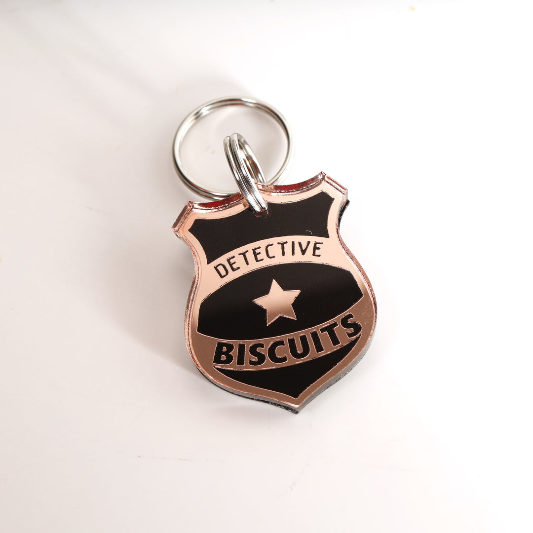 Police Badge Dog Tag - Personalized K9 Pet Tag | Silent, Weatherproof Collar Accessory