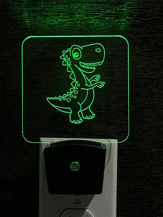 Personalized Dinosaur Sign - LED Dinosaur Night Light | Custom Kids Decor