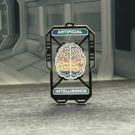 Cyberpunk Key Necklace - AI Pendant Layered Acrylic Charm With Hex Screws