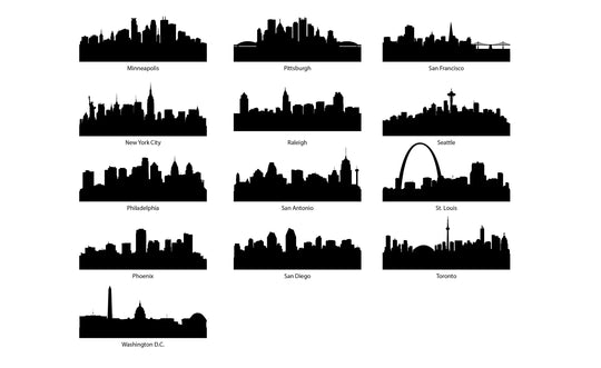 LED Illuminated Wall Art - Handmade Skyline Wall Decor with Wireless Remote