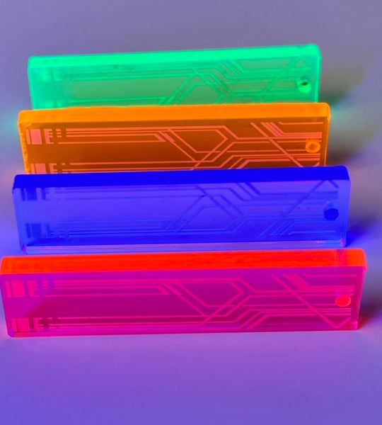 Cyberpunk Glow Pendant - UV Reactive Pendant | Black Light Keychain Accessory