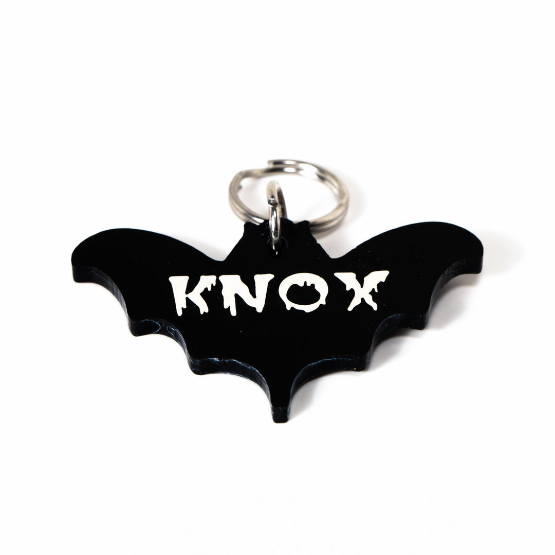 Personalized Bat Pet Tag - Gothic Spooky Cat Tags with Laser Engraved Acrylic