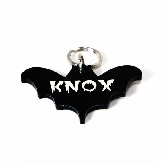 Personalized Bat Pet Tag - Gothic Spooky Cat Tags with Laser Engraved Acrylic