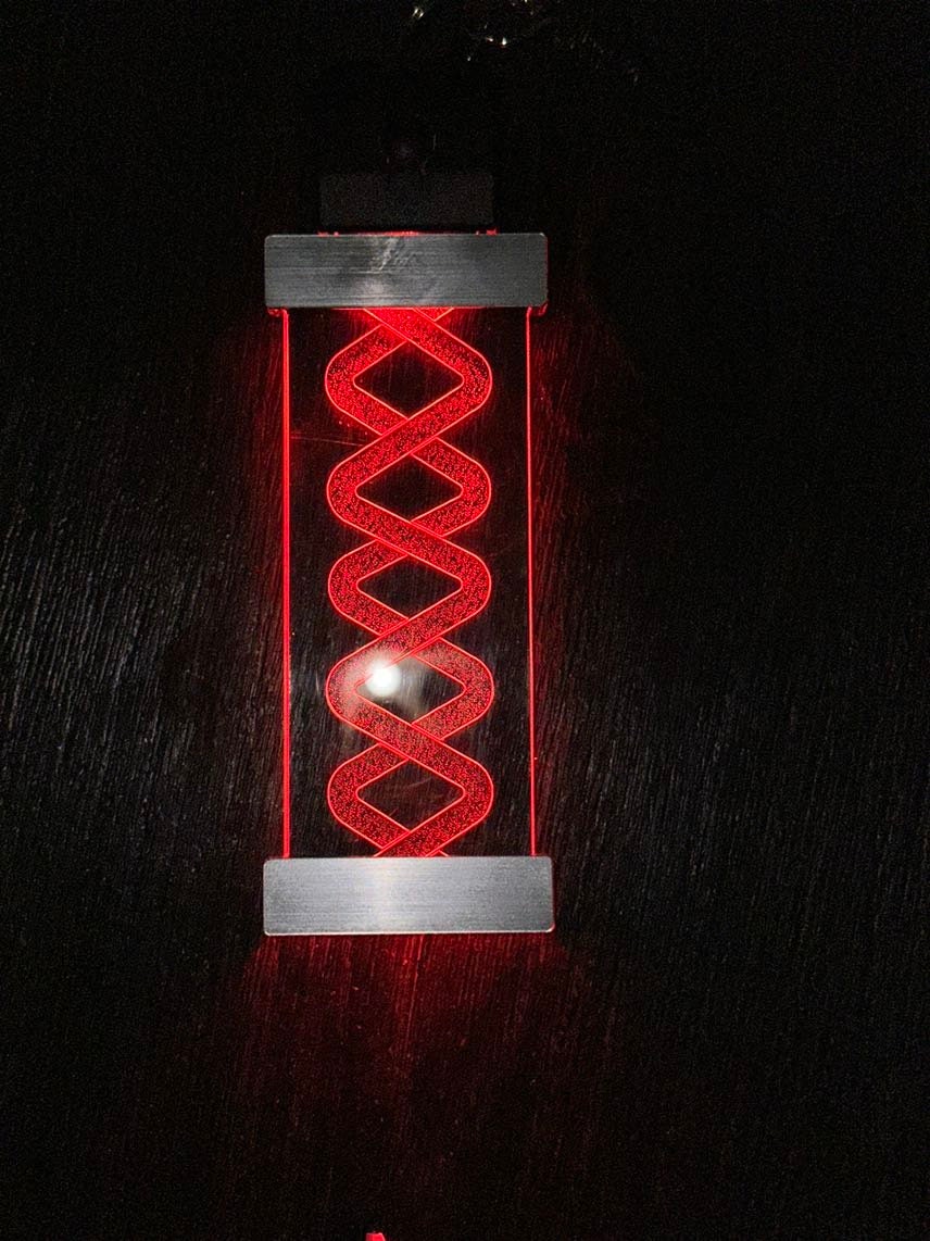 Cyberpunk LED Pendant - Rechargeable 7 Color LED Keychain Ornament with USB Charging