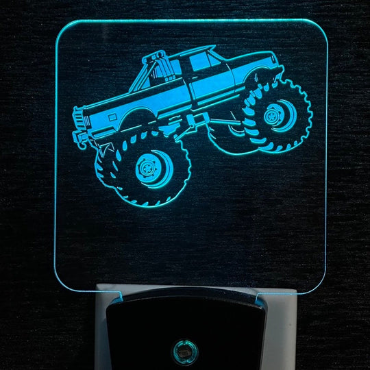 Monster Truck LED Sign - Personalized Night Light with Remote & USB Rechargeable