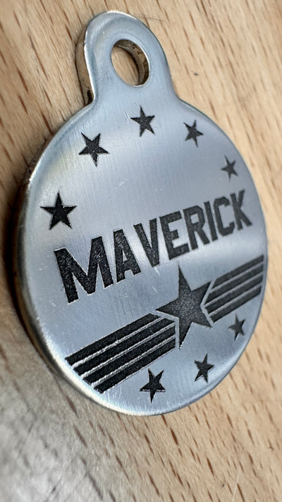 Personalized Top Gun dog tag, Sci-Fi Pet Tag, Death Star,  Cat Tag, Death Star Pet ID
