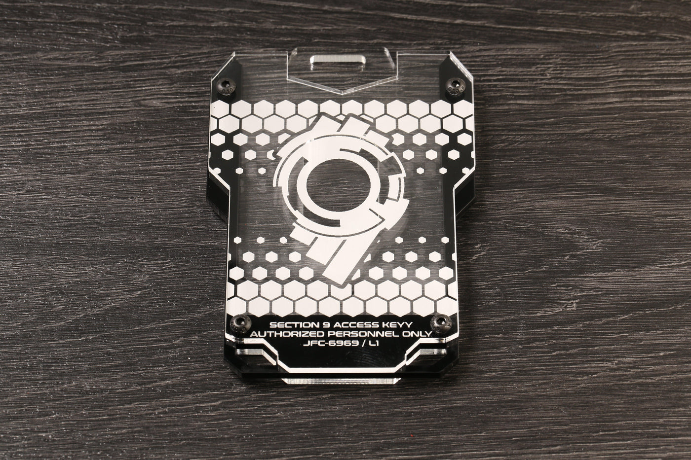 Custom Section 9 Cyberpunk keycard style card ID holder - Jones Creativity
