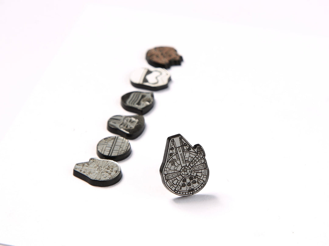 Kylo Ren Stud Earrings – Precision Laser Cut Engraved Small & Large Studs