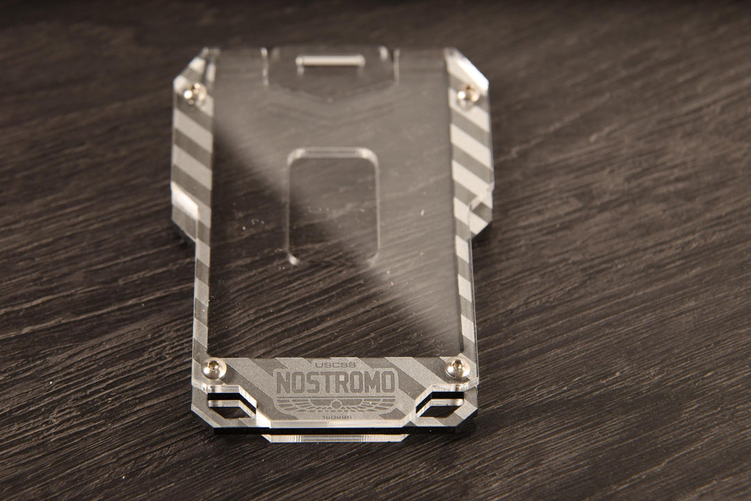 Cyberpunk Badge Holder - Transparent Acrylic Keycard ID Holder with Screws