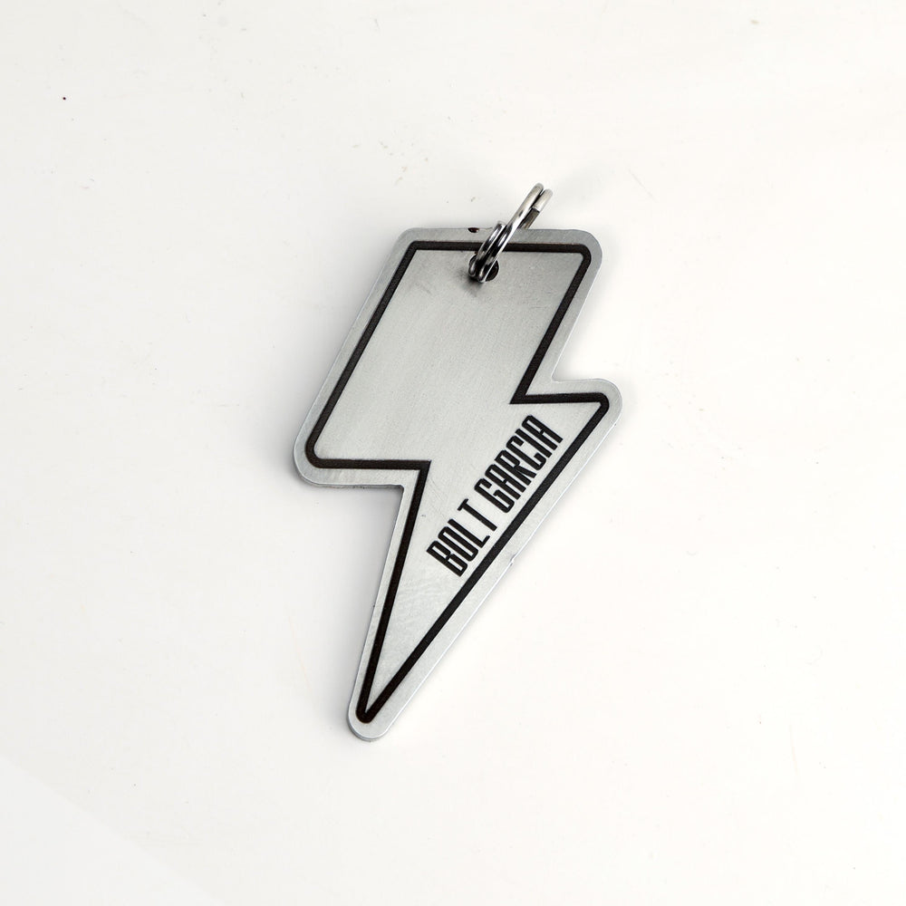 Personalized Pet Tag - Zeus Lightning Bolt Stainless Steel Dog ID Tag With Collar Ring