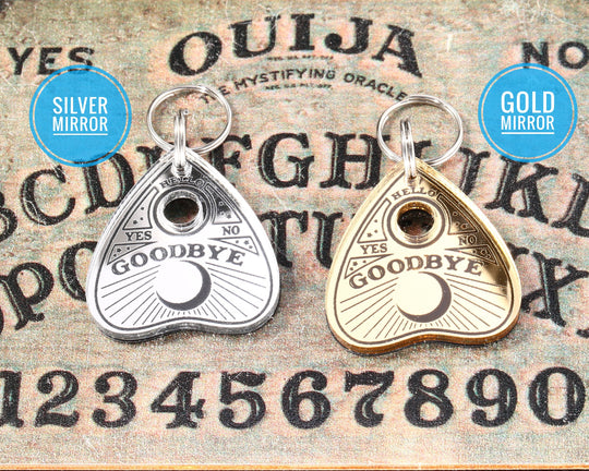 Personalized Pet Tag – Custom Ouija Planchette Tag | Weatherproof Acrylic Dog Collar Charm