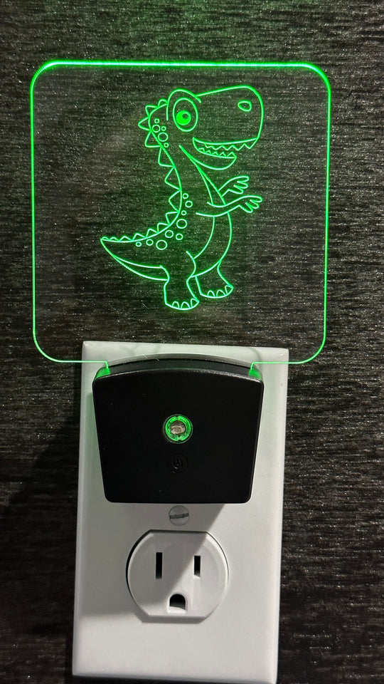 Personalized Dinosaur Sign - LED Dinosaur Night Light | Custom Kids Decor