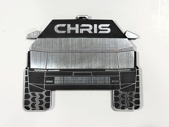 Cyber Christmas Ornament - Laser Engraved 4x4 Christmas Tree Decoration With Ribbon