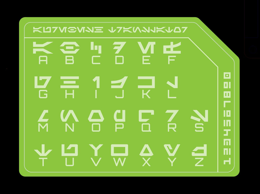 Aurebesh Translator Card - Acrylic Star Wars Cosplay Accessory | UV Glow Decoder