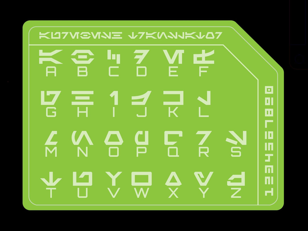 Aurebesh Translator Card - Acrylic Star Wars Cosplay Accessory | UV Glow Decoder