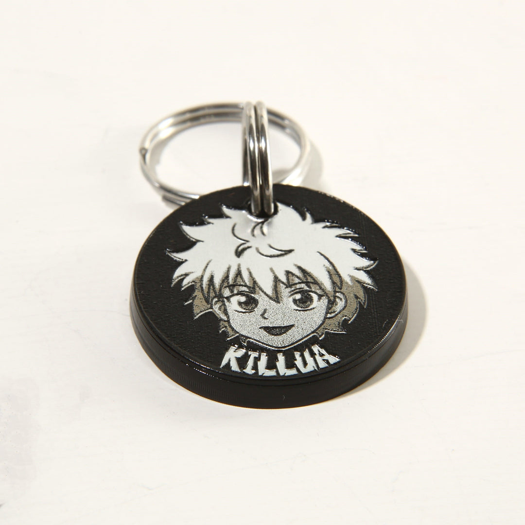 Personalized Killua Pet Tag - Custom Acrylic Pet ID Tags with Stainless Steel Ring