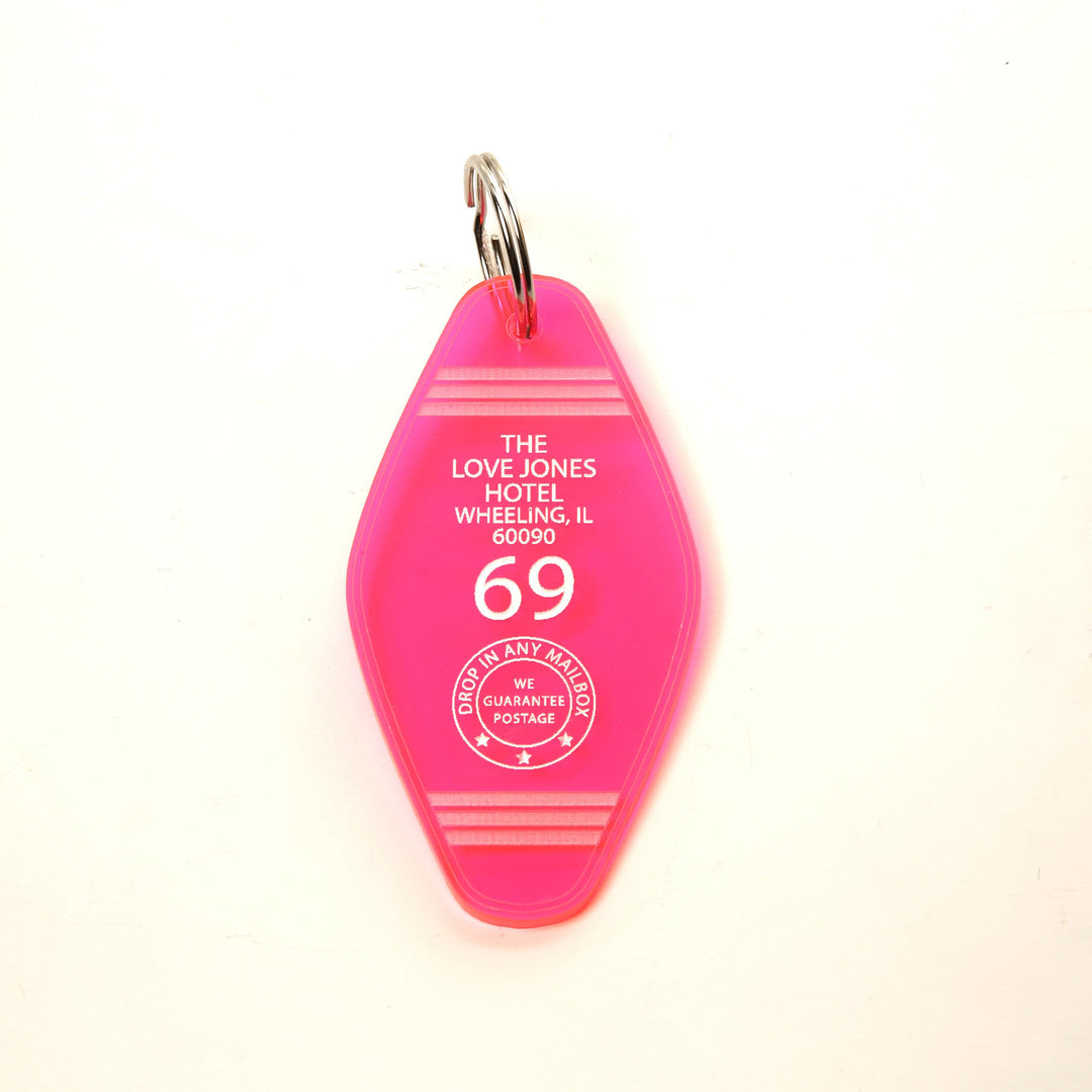 Retro Motel Keychain - Custom Text Acrylic Keychain With Split Ring Accessory