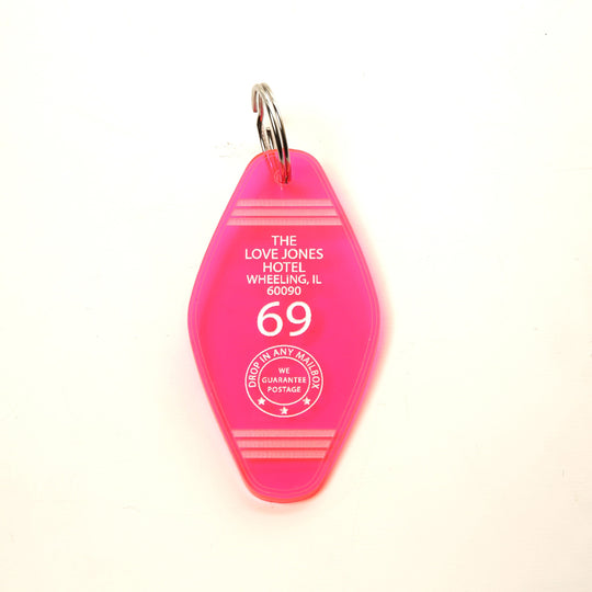 Retro Motel Keychain - Custom Text Acrylic Keychain With Split Ring Accessory