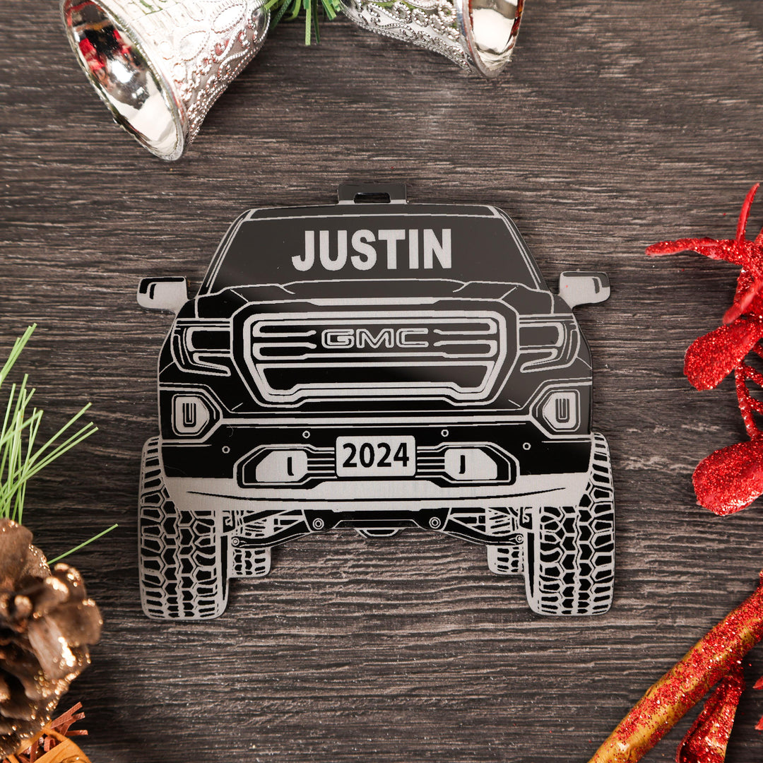 Pickup Truck Ornament - 4x4 Christmas Ornament With Precision Cut Acrylic Gift Box Option