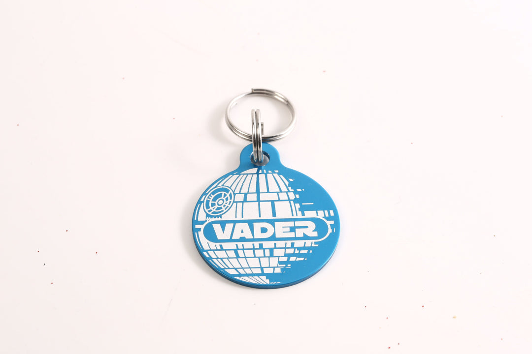 Death Star Dog Tag – Personalized Custom Pet ID, Weatherproof Aluminum Tag