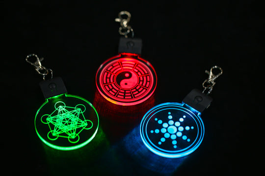 Color Changing Pendant - Illuminated Yin Yang Charm | Rechargeable USB Acrylic Light