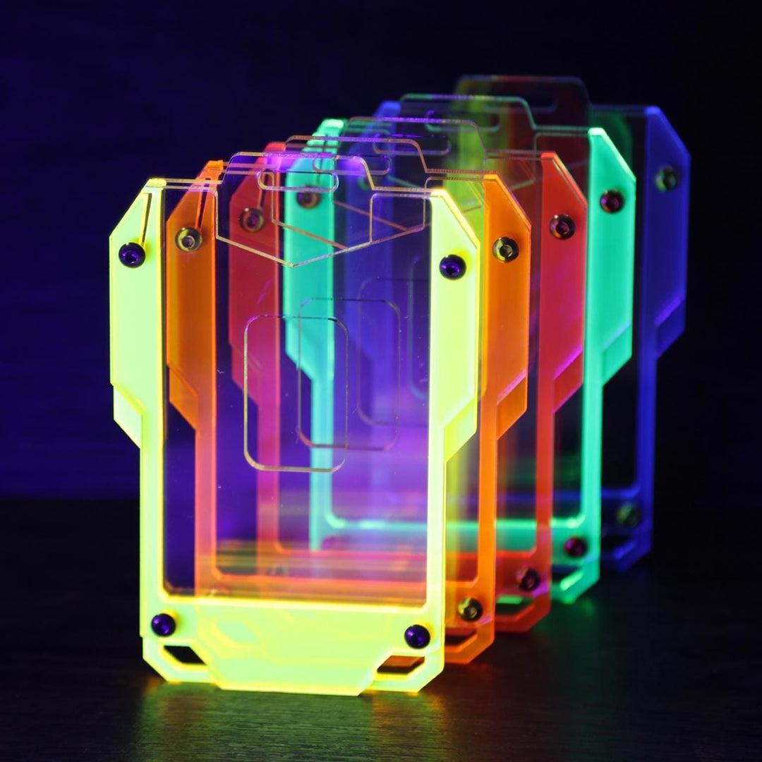 Cyberpunk Luggage Tag | Futuristic Acrylic Badge Holder With Hex Screw Assembly