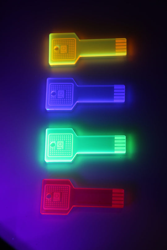 Cyberpunk Key Necklace – Futuristic Key Pendant | UV Reactive Acrylic Accessory